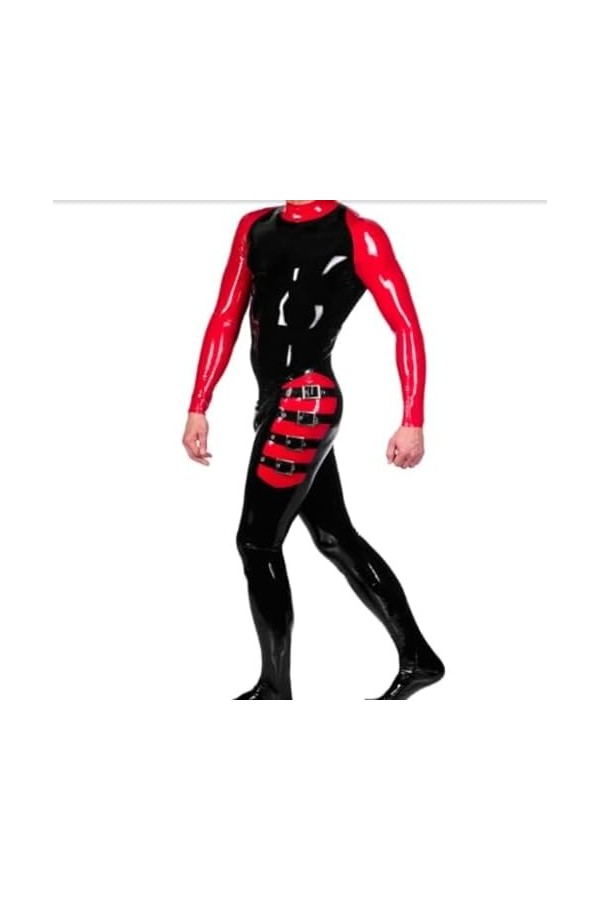 Combinaison En Latex Noir Pour Hommes, Uniforme De Course Décoratif Rouge, Rôle De Fête, Occasion Spéciale, Personnalisé À La