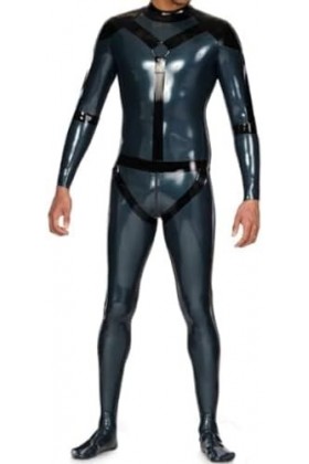 Combinaison Ample En Latex Bleu Foncé Pour Hommes, Uniforme De Course, Jeu De Rôle De Fête, Décoration Noire Personnalisée À 