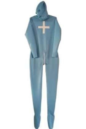 Uniforme En Latex De Caoutchouc, Combinaison Catsuit Bleu Clair Pour Hommes-bleu,Bleu,XS