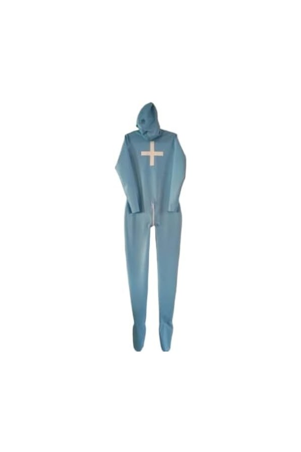 Uniforme En Latex De Caoutchouc, Combinaison Catsuit Bleu Clair Pour Hommes-bleu,Bleu,XS
