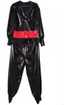 Uniforme En Latex 100% Caoutchouc, Chemise Et Pantalon Noir Et Rouge, Costume 0.4mm Latex Noir + Rouge,Noir + Rouge,XS