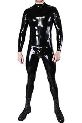 Catsuit En Latex Sexy Noir Avec Épaule Et Fermeture À Glissière Au Dos Body En Caoutchouc,Couleur Personnalisée,M