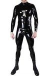 Catsuit En Latex Sexy Noir Avec Épaule Et Fermeture À Glissière Au Dos Body En Caoutchouc,Couleur Personnalisée,M