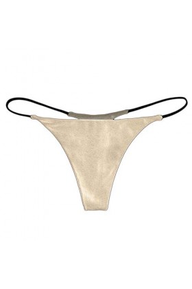 Lazzboy Femme Slips Culottes Strings Sexy Tanga Beige L