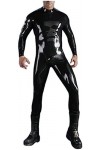 Latex Catsuit Double Épaules Fermeture Éclair Caoutchouc Latex Body Sexy Fetish Latex Caoutchouc Body Pour Homme Avec Chausse