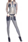 Costumes En Caoutchouc Latex Costume De Course De Fête Cosplay,Gris,L