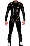 Latex Caoutchouc Noir Une Pièce Sexy Sport Avant Fermeture Éclair Body Body Global,Couleur Personnalisée,Moyen