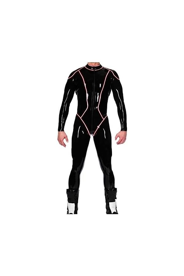 Latex Caoutchouc Noir Une Pièce Sexy Sport Avant Fermeture Éclair Body Body Global,Couleur Personnalisée,Moyen
