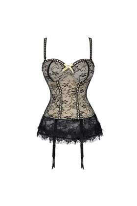Jupe balançoire en Dentelle en Maille avec Porte-Jarretelles Lingerie Sexy Corset Abdomen Poly Buste Corset Corset Sexy Colo