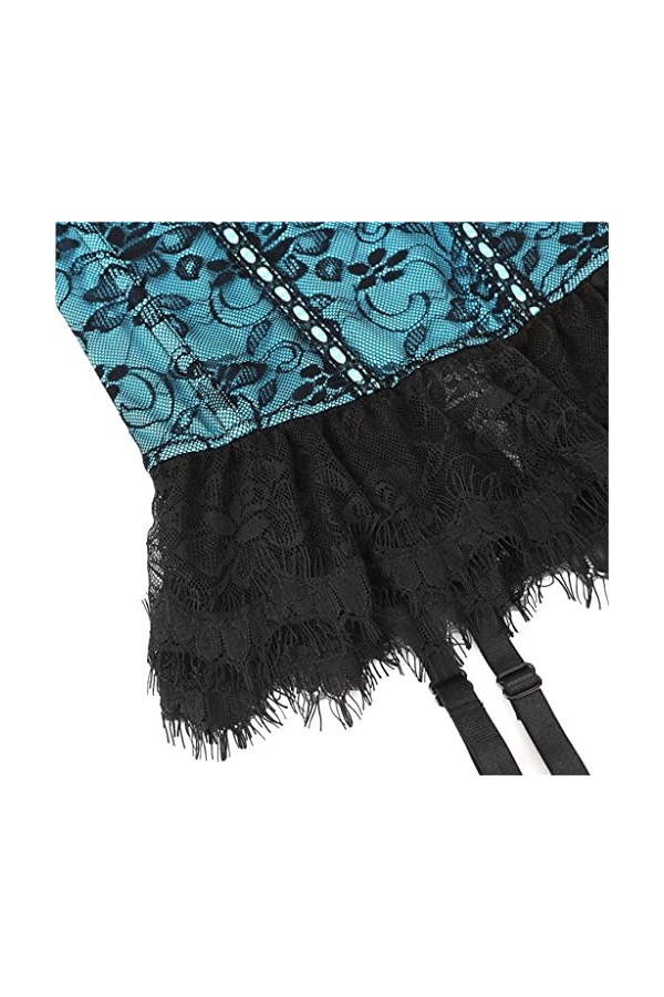 Jupe balançoire en Dentelle en Maille avec Porte-Jarretelles Corset de Cour de Lingerie Sexy Corset de Buste Poly Abdomen Cor