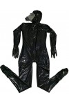 Transparent Noir Full Cover Latex Catsuit Fetish Bodys Zipper Transparent,Transparent mâle ,X-Grand