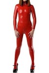 Catsuit En Latex Dentrée De Décolleté Avec Fermetures À Glissière Aux Épaules Et À Lentrejambe Avec Chaussettes Combinaison