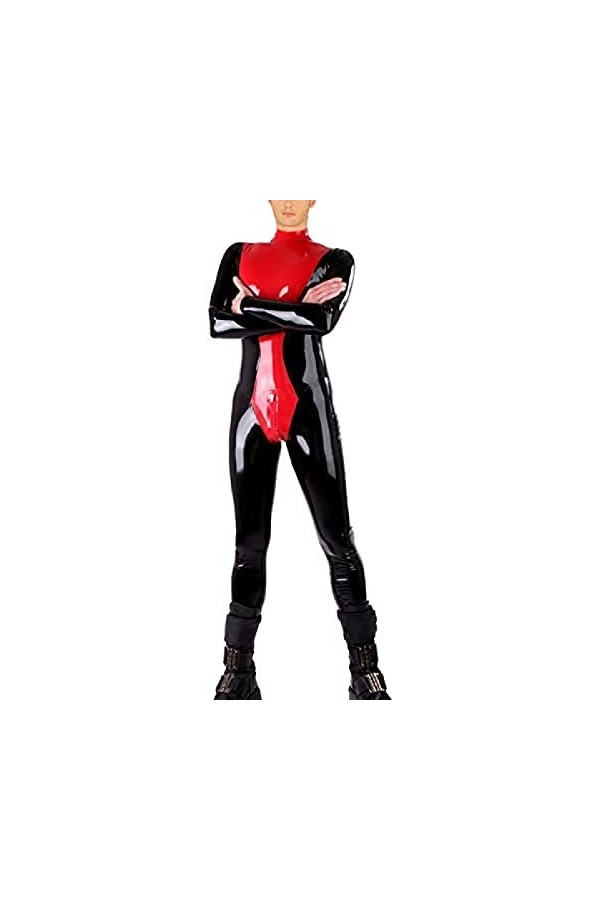 Deux Fermetures Éclair Mâle Latex Serré Costume Corps En Caoutchouc Hommes Catsuit Fait À La Main Bodystockin,armée Verte,XS