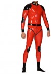 Combinaison En Caoutchouc Latex Gummi Rouge Pour Hommes, Garniture Noire, Cosplay, Uniforme De Course, Beau, Fête, Confortabl