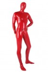 Catsuit Sexy En Latex Rouge, Corps Complet, Fétiche, Yeux En Maille Ouverts, Poche Dentrejambe 3D Avec Fermeture Éclair Sur 