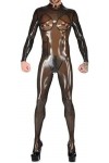 Latex Marron Femmes Combinaison Ample Course Uniforme Fête Jeu De Rôle Noir Décoration Main Personnalisé 0.4mm,Transparent No