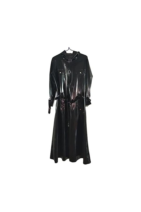 IDOBLO Latex Caoutchouc Unisexe Beau Pure Black Cool Windbreaker Jacket,Noir,3XL