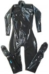 Sexy Black Latex Catsuit Male Fetish Tight Costumes De Combinaison Avec Fermeture À Glissière À Lentrejambe,Mâle Noir,XL
