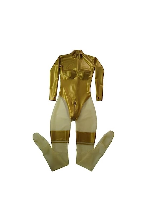 Sexy Women Gold Full Latex Catsuit Rubber Body 3D Breast Cup Custom Made,Couleur Personnalisée,Personnalisez Gratuitement