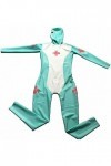 Latex Infirmière Uniforme Costume Exotique Latex Caoutchouc Couverture Complète Catsuitpersonnaliser,Vert,3XL