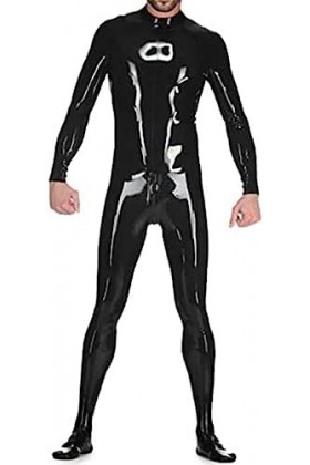 Latex Catsuit Fermeture Éclair Au Dos Avec Chaussettes Pour Hommes Tight Rubber Body Jumpsuit Party Wear,XX-Grand
