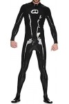 Latex Catsuit Fermeture Éclair Au Dos Avec Chaussettes Pour Hommes Tight Rubber Body Jumpsuit Party Wear,XX-Grand
