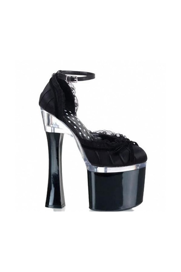 PROMI Talon Aiguille Talons Hauts Chaussures À Talons Noirs 18CM Performance pour Femmes-Black||38