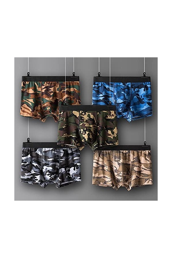 LHLLHL Camouflage Hommes Culottes U-Convexe Hommes Boxer Shorts sous-vêtements Homme Sexy Culotte avec Impression Color : Mu