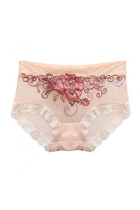 liaddkv Culotte Culotte Femme Slip Taille Moyenne Sexy Dentelle Sous-vêtements Sexy Lingerie avec Perles, beige, L