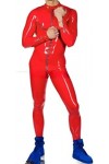 Combinaison En Latex Rouge Avec Fermetures Éclair Et Boutons En Caoutchouc Combinaison De Corps Combinaison De Corps Transpar