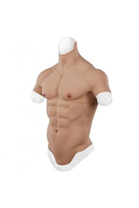 ZWSM Muscles de Simulation dhomme de Silicone de Faux Muscle,Ivoire,L