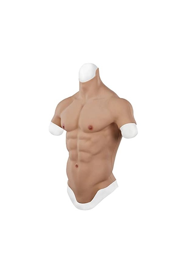 ZWSM Muscles de Simulation dhomme de Silicone de Faux Muscle,Ivoire,L