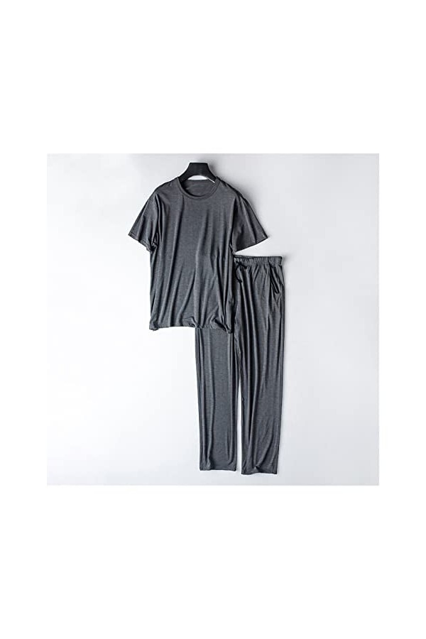 MJWDP Pyjamas Solide Pyjamas Satin Pajamas Satin Pajamas à Manches Longues Pajamas de Soie à Manches Longues Color : A, Size