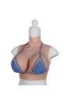 RITMI Plaque de Poitrine en Silicone réaliste col Haut Formes de Poitrine Tasse H rehausseur de Faux Seins pour prothèse de M