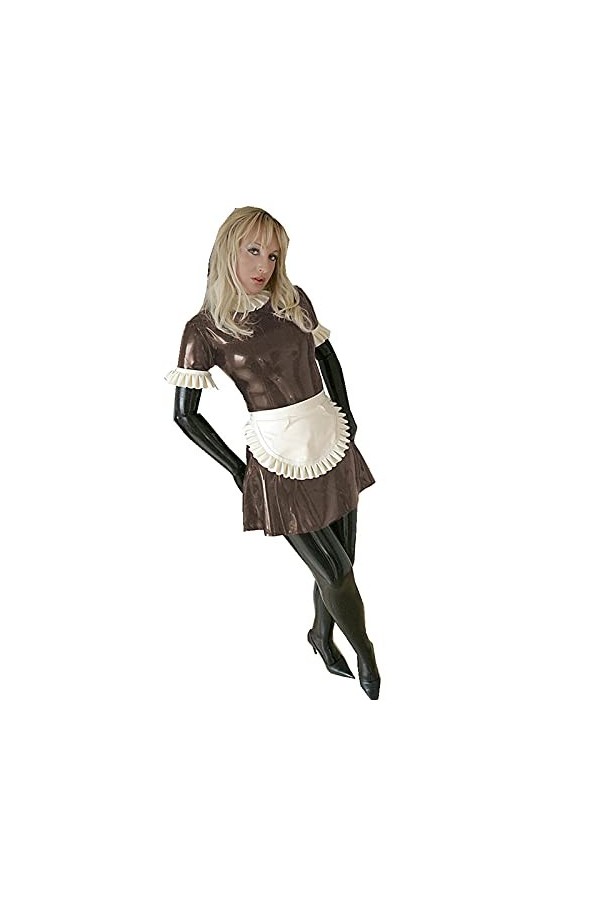 UUKR Sissy Maid robe Pvc Verroutable Uniforme Anime Cosplay serveuse de serveuse Fête de ménage Stage Costume Poule Sleeve We