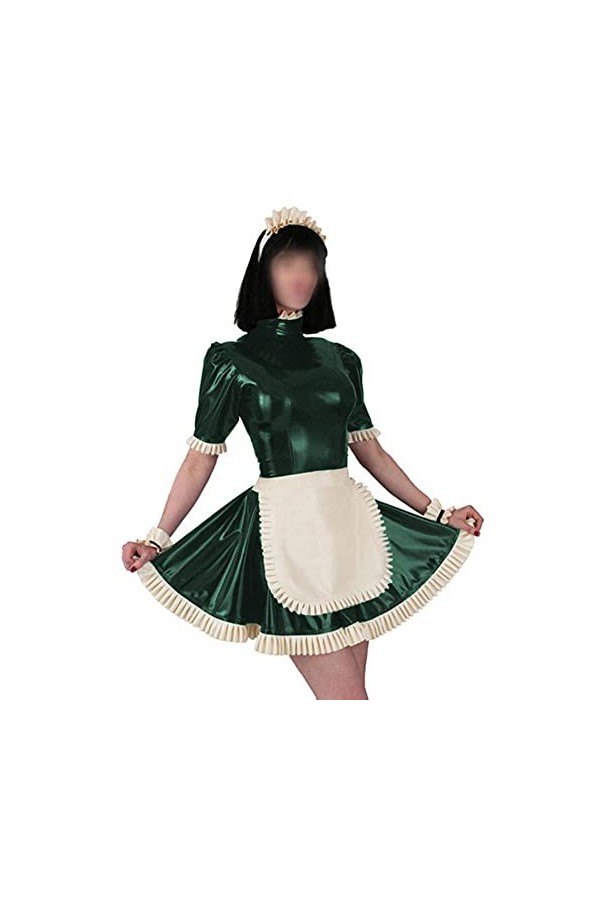 UUKR Robe de femme de ménage Sissy gothique mignon cosplay de cosplay lolita avec tablier robes victoriennes Femmes serveuse 