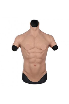 YIQI Gilet de poitrine en silicone souple pour les muscles abdominaux - Blanc - Small