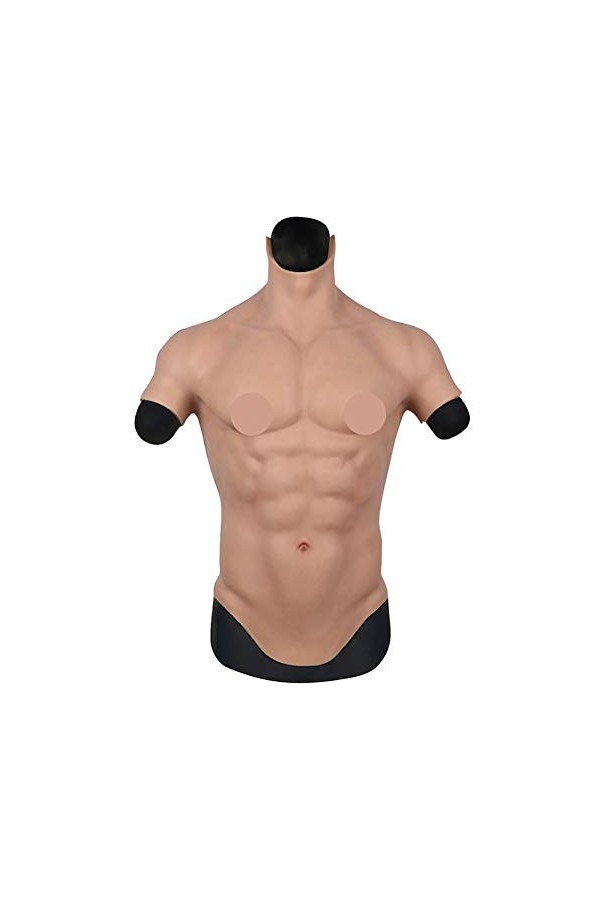 YIQI Gilet de poitrine en silicone souple pour les muscles abdominaux - Blanc - Small