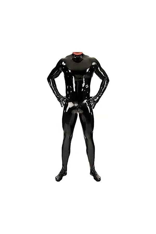 Body Sexy Pour Hommes Couverture Complète Du Corps Latex Imperméable U Convex Bag Jumpsuit Sous-vêtements Sexy Collants,Noir,