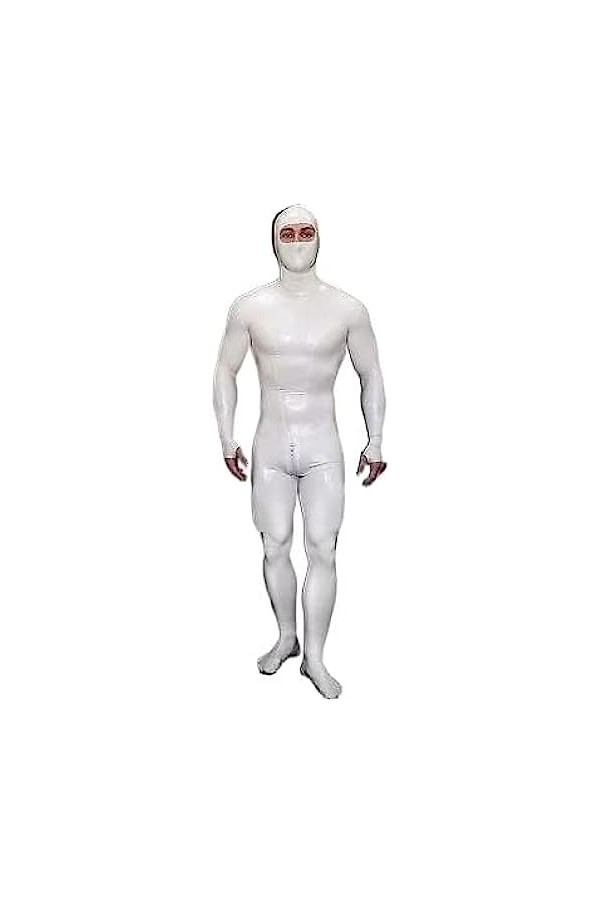 Combinaison Intégrale En Caoutchouc Latex Blanc Avec Capuche-homme Blanc,Mâle Blanc,XXL