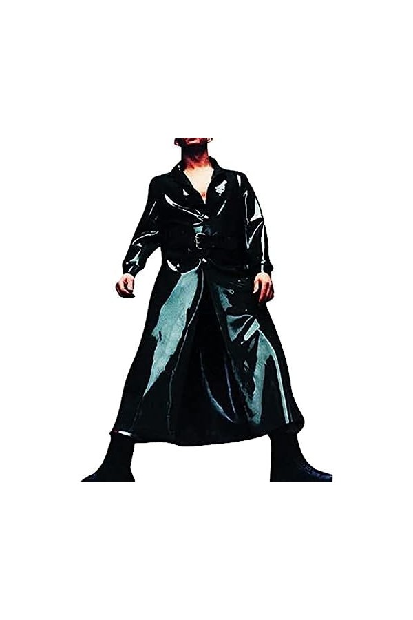 Latex Naturel 100% Caoutchouc Homme Noir Manches Longues Beau Costume-Noir,Noir,XS