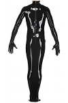 Latex Catsuit Caoutchouc Hommes Manches Longues Noir Double Couche Costume 0.4mm Taille-Noir,Orange,M