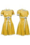 Robe Latex Caoutchouc Jaune Femme,Jaune,Moyen