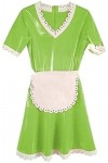 Latex Fetishi Femmes Maid Uniforme Robe,Pomme Verte,FEMME-XXXL
