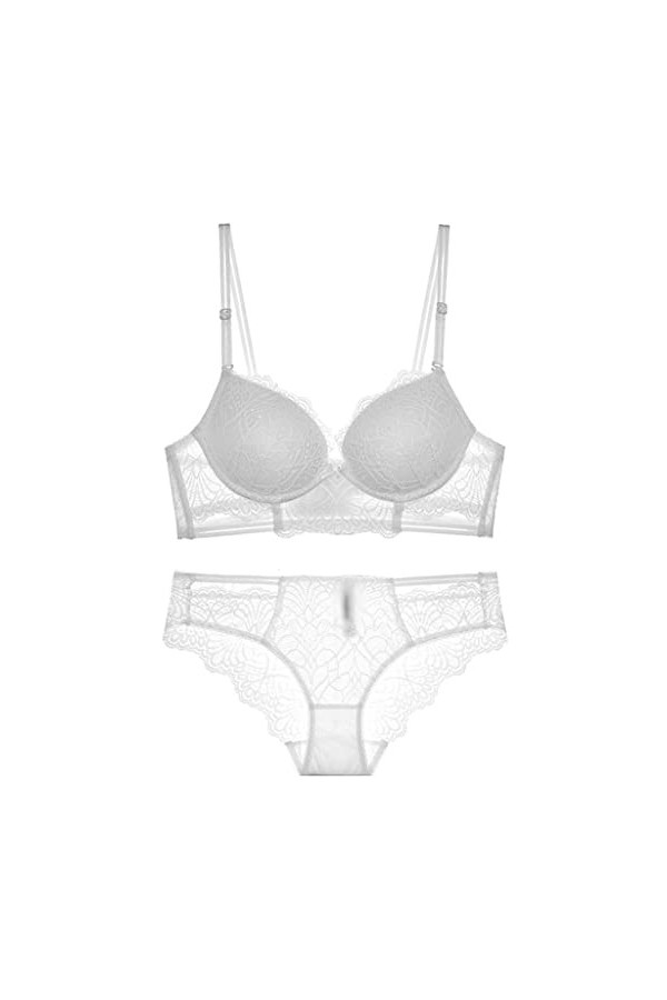 EYHLKM French Sexy Dentelle Lingerie Creuse de Petite Poitrine de la Lingerie féminine se Recueillir Support sans Bague en Ac