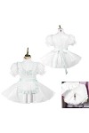 Robe de soubrette grande taille, style Sissy, robe douce, costume, blanc, taille L