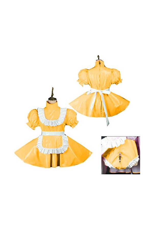 Robe de soubrette grande taille, style Sissy, robe douce, costume, blanc, taille L