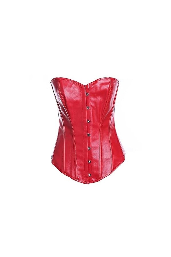 ZTTTD Corset Corset Faux Cuir Sexy Fishbone Color : Red, Size : XXXXL Code 