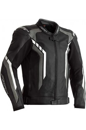 RST Axis Leather Jacket Veste en cuir Noir/Blanc 48