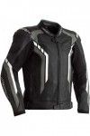 RST Axis Leather Jacket Veste en cuir Noir/Blanc 48